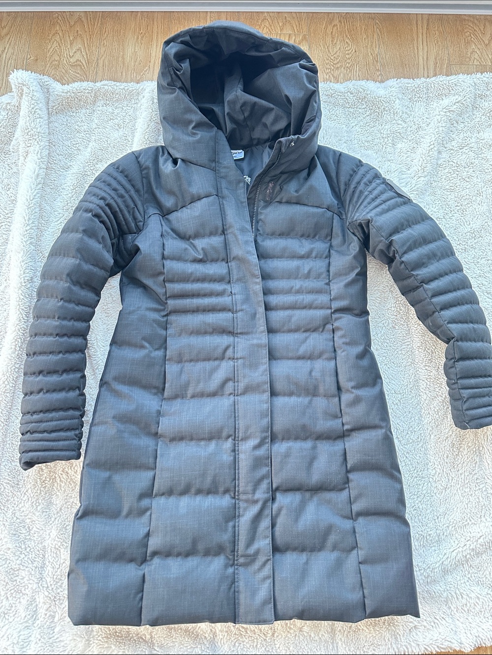 Avalanche Women's Long Hooded Puffer Coat in Charcoal Gray